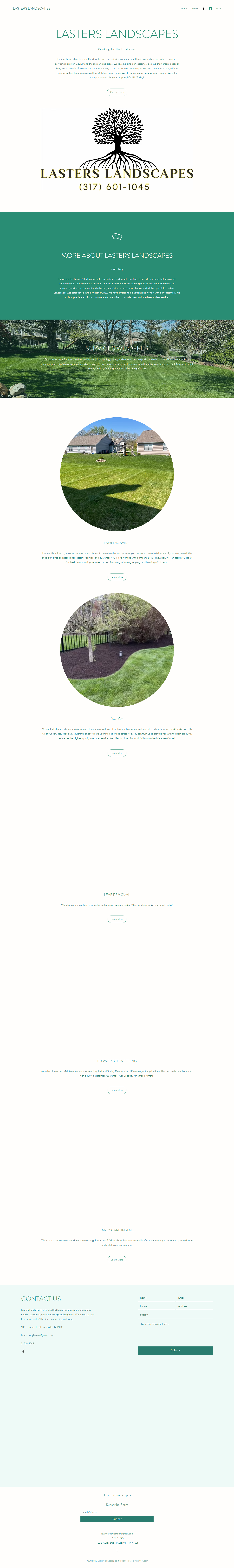 Lasters Lawncare current desktop website on Wix